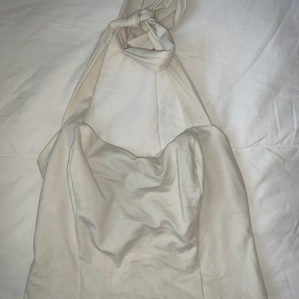 Express White Tie Halter Top